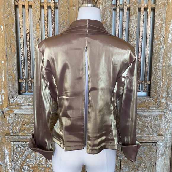 CACHET FAUX WRAP EVENING BLOUSE 14 METALLIC - Picture 7 of 7